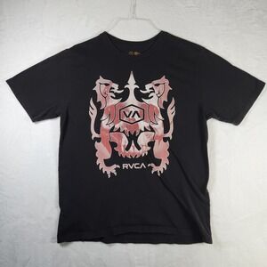 RVCA Artist‎ Network Program Graphic T-Shirt Men's XL Black Lions Crest